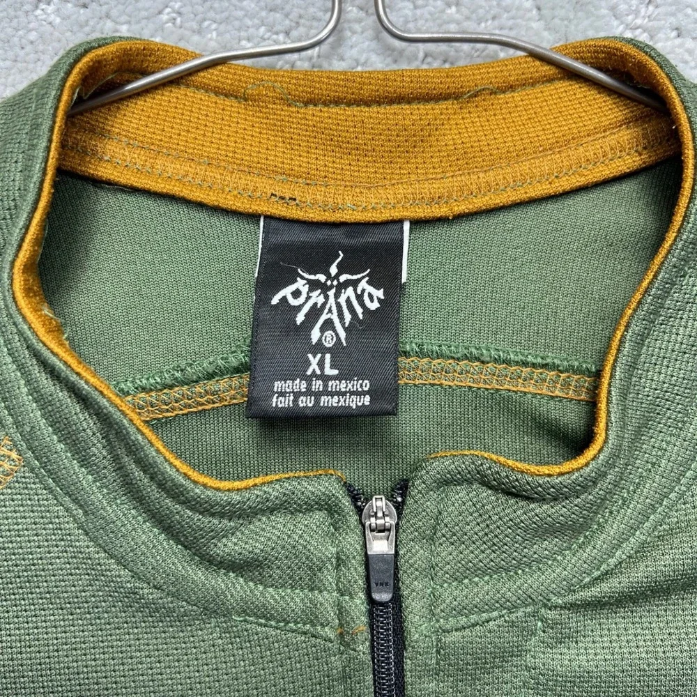 Prana Breathe Shirt Mens XL Green‎ Pullover Quarter Zip Long Sleeve Performance